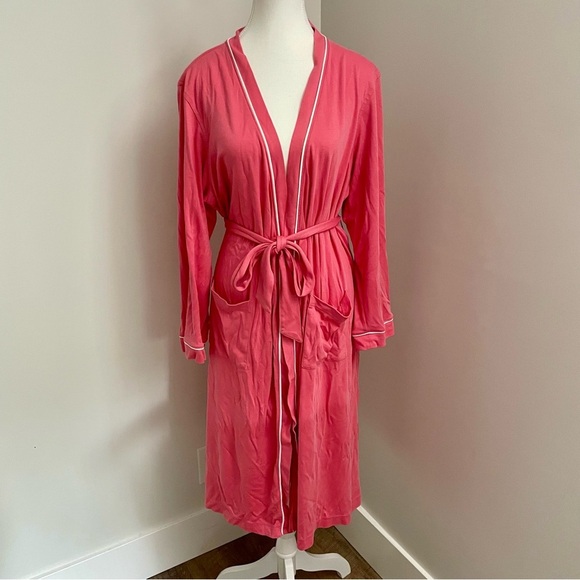 L.L. Bean Supima Cotton Dressing Robe Pink Size Large - Picture 1 of 5